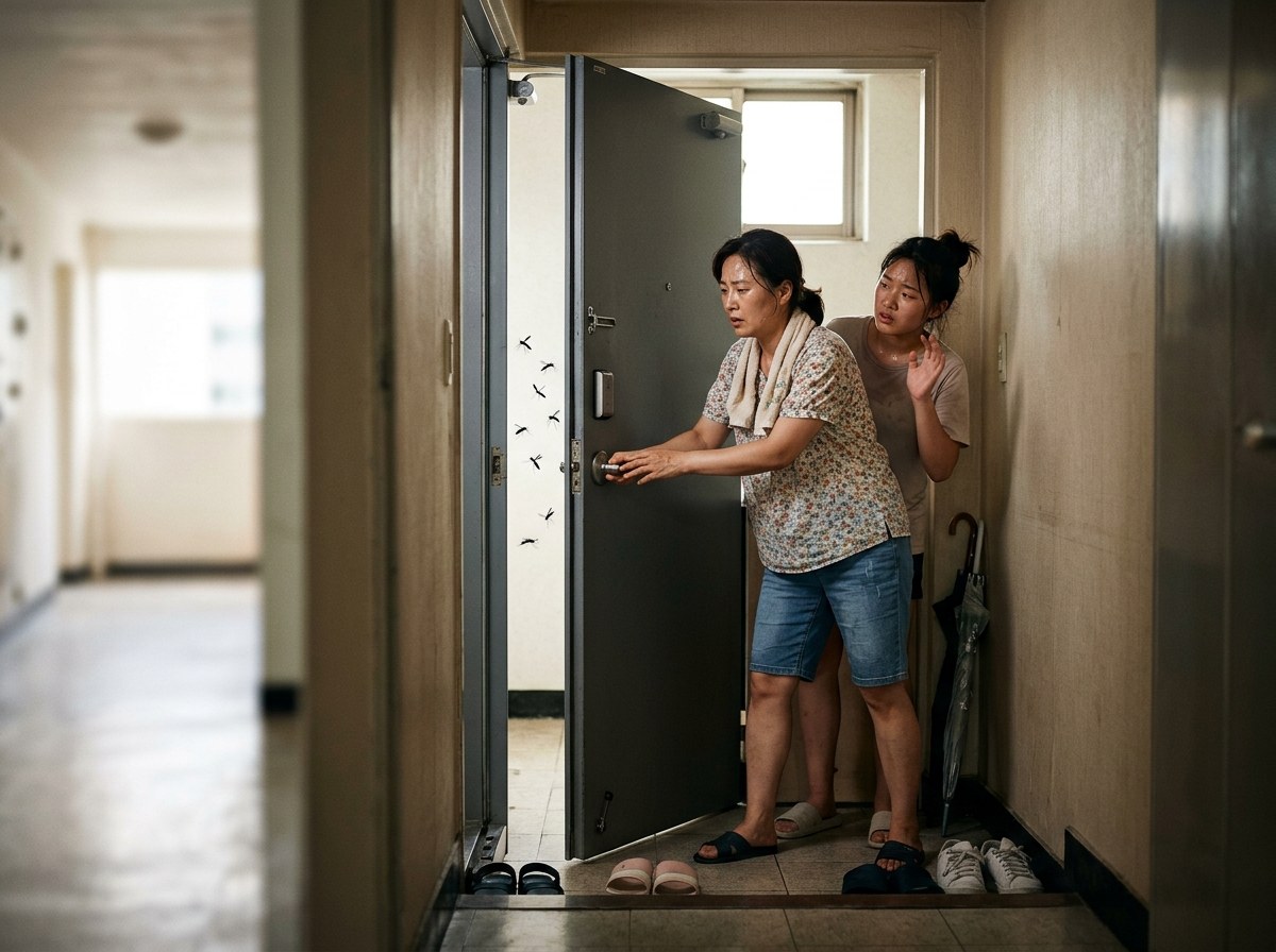 구월동 방충망 - 현관 방충망이 없어 문을 못 열고 답답한 여름 집